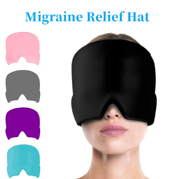 Migraine Relief Hat Headache Hat Gel Hot Cold Therapy Ice Cap for Relieve Pain Ice Hat Eye Mask